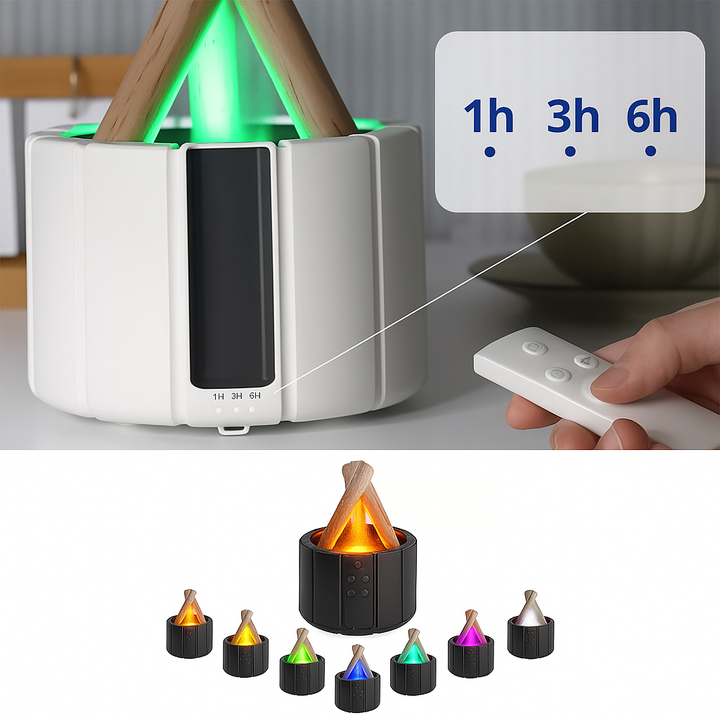 Stille ultrasonisk luftfukter – LED-lampe – Aromaterapi for søvn- og stresslindring Luvikno