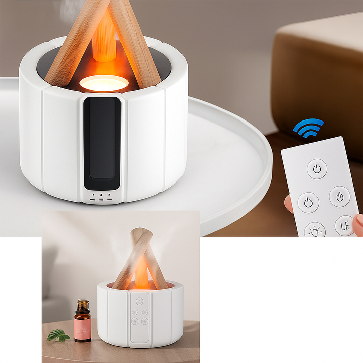 Stille ultrasonisk luftfukter – LED-lampe – Aromaterapi for søvn- og stresslindring Luvikno