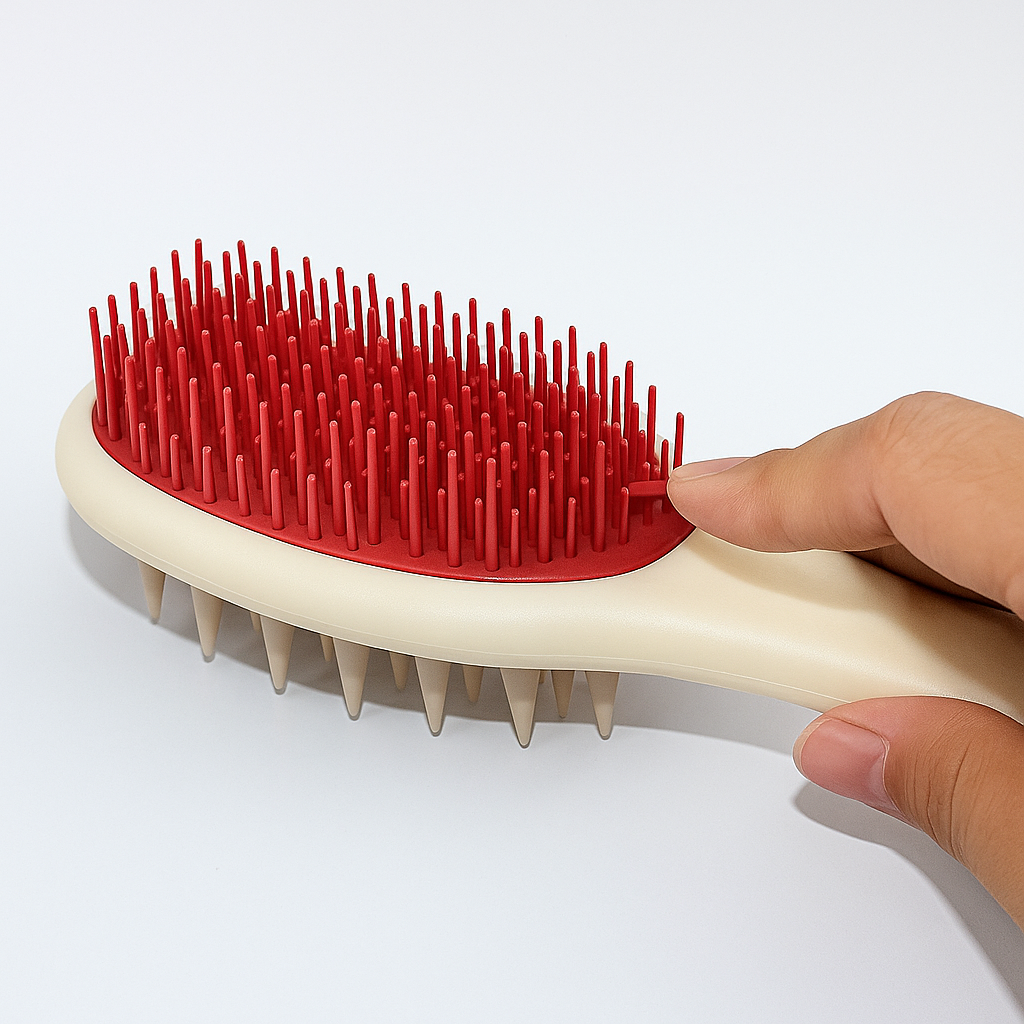 Sided Shampoo Brush – Silikon Hodebunnsmassasje – Dyp Rensing for Fet Hår & Følsom Hodebunn Luvikno