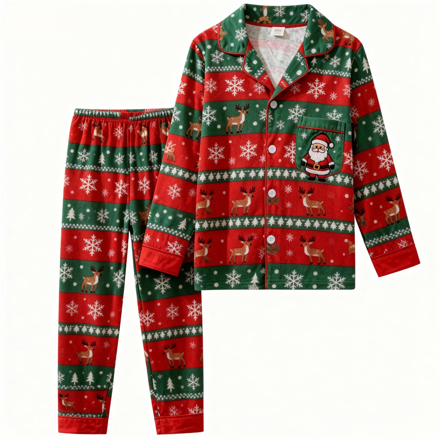 Luvik | Lomaperheen nappikauluspaita jouluyöasu