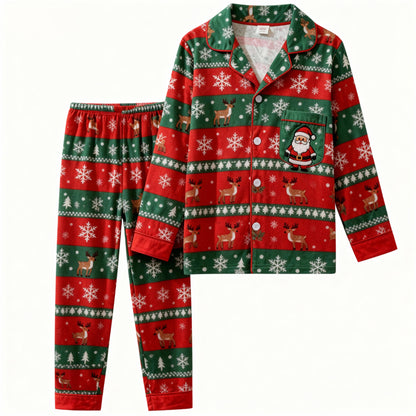 Luvik | Lomaperheen nappikauluspaita jouluyöasu