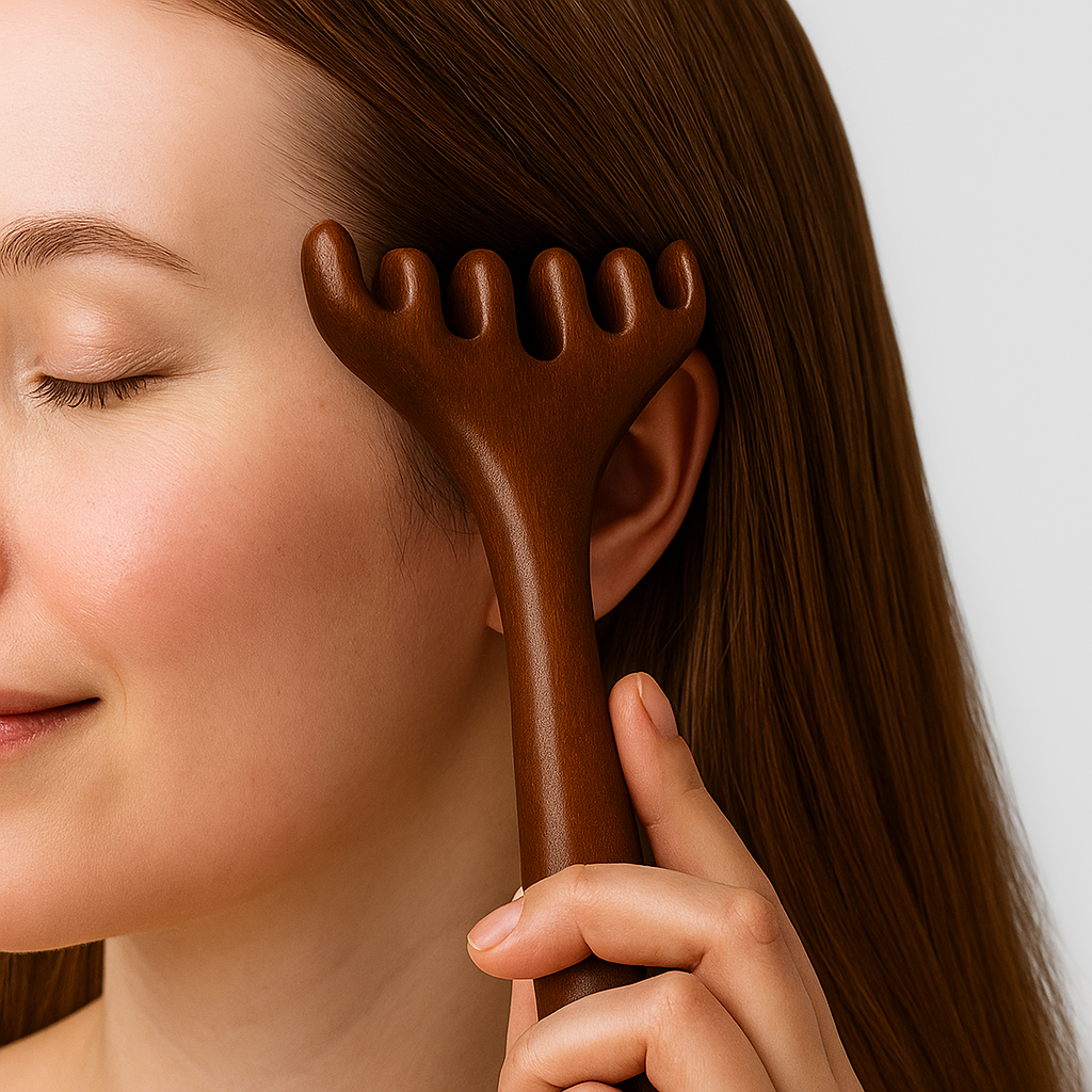 Anti-statisk Meridian Design – Mild hodebunns stimulering – Avslapning & Hårpleie Luvikno