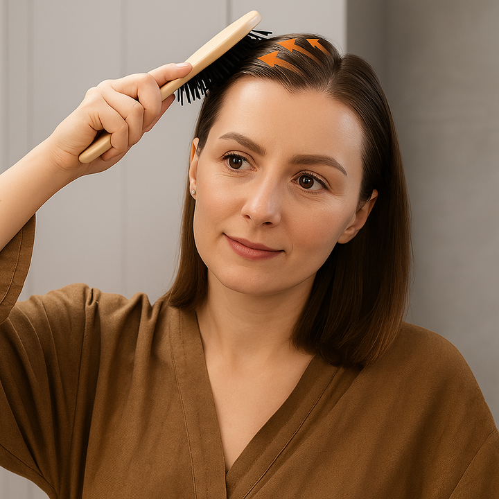 Anti-Frizz Hodebunnsmassasje – Naturlige Dobbelthår – Jevnt Sunt Hår Luvikno