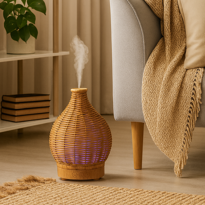 Olje Diffuser – Tørr-Luft Lettelse for Soverom & Barnerom – Stillegående USB 5 V – 80 ml Stilig Vase Design Luvikno
