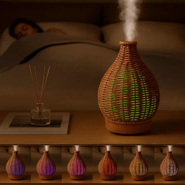 Olje Diffuser – Tørr-Luft Lettelse for Soverom & Barnerom – Stillegående USB 5 V – 80 ml Stilig Vase Design Luvikno