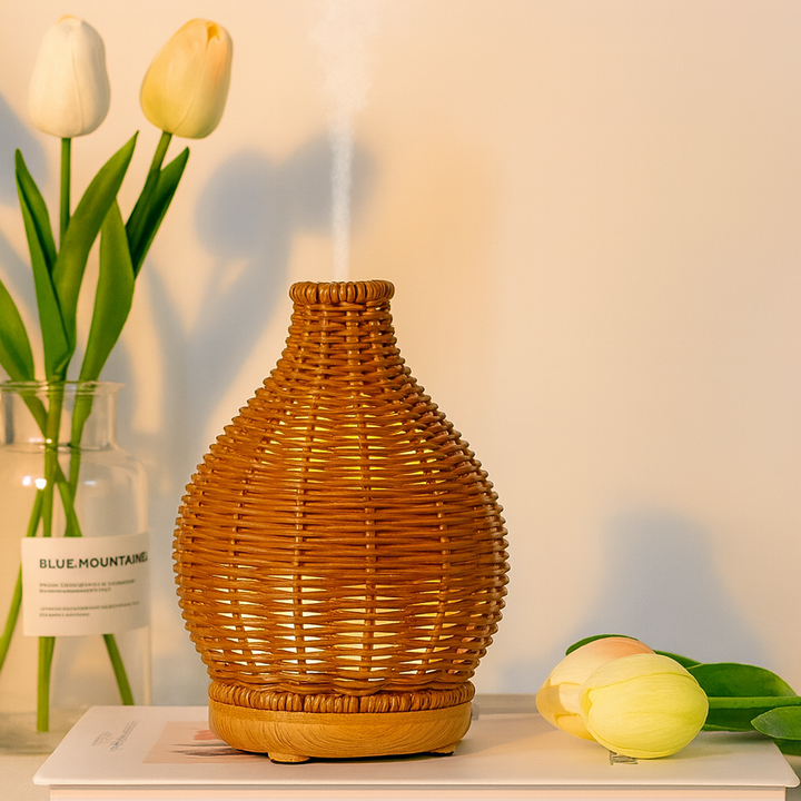 Olje Diffuser – Tørr-Luft Lettelse for Soverom & Barnerom – Stillegående USB 5 V – 80 ml Stilig Vase Design Luvikno