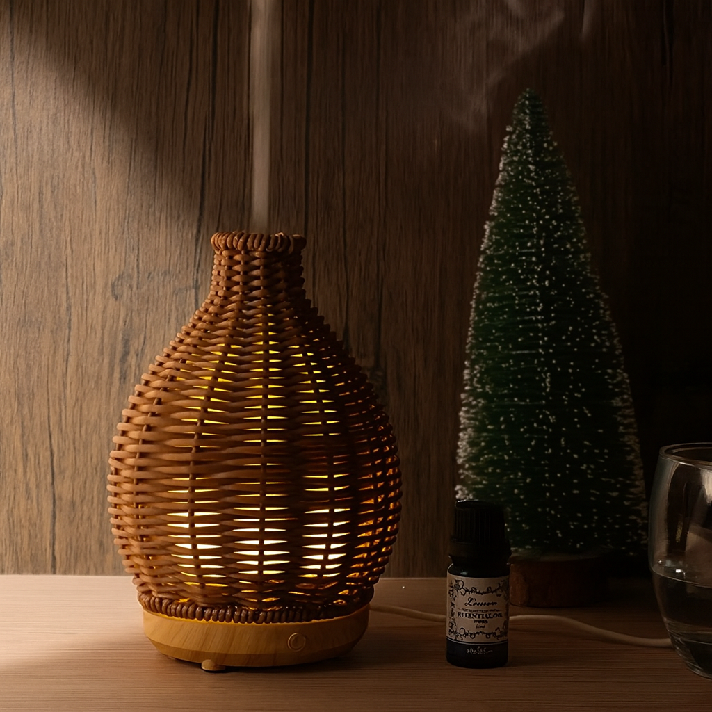 Olje Diffuser – Tørr-Luft Lettelse for Soverom & Barnerom – Stillegående USB 5 V – 80 ml Stilig Vase Design Luvikno