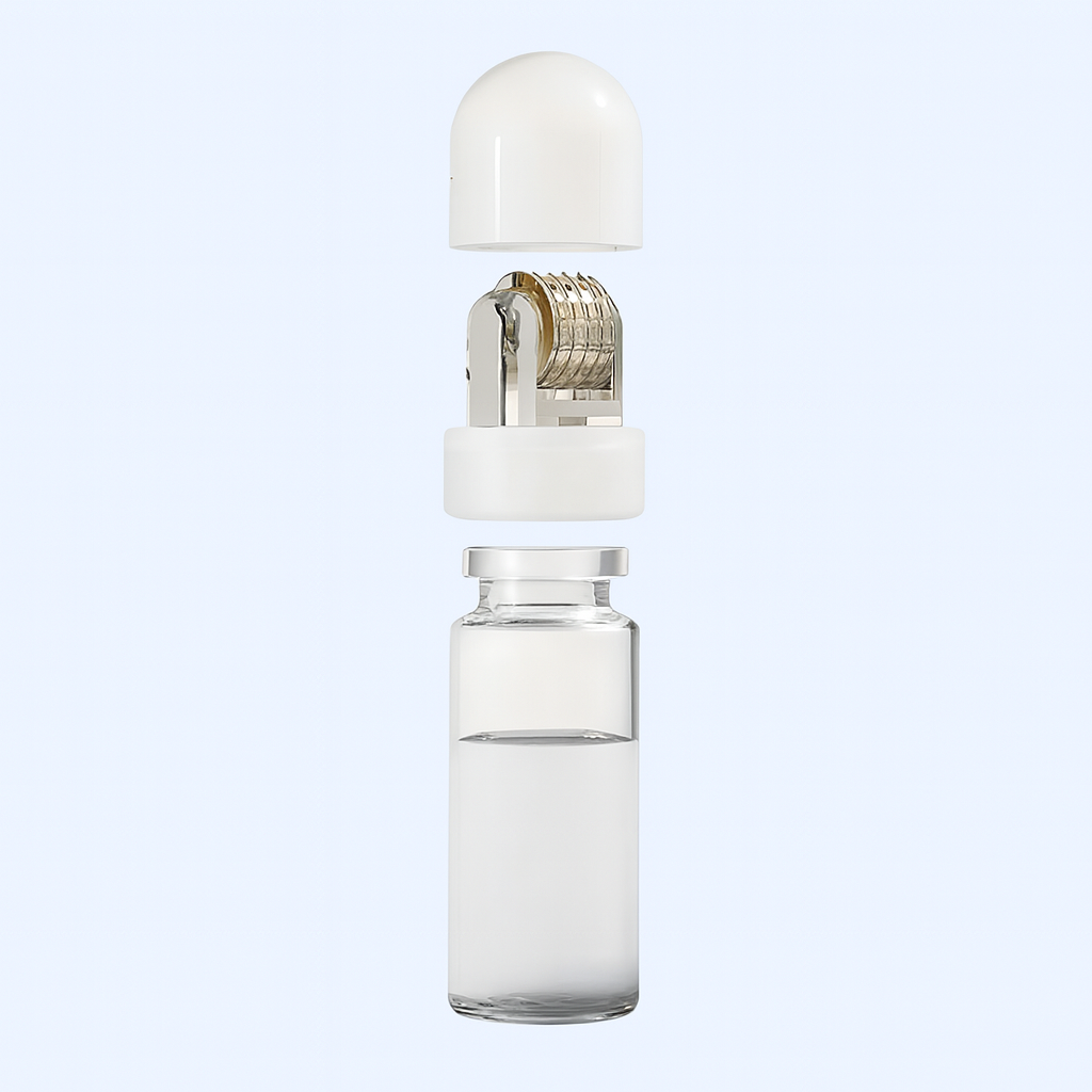 Boosts Serum Absorpsjon – Påfyllbar Flaske & Fine Nåler – Trygg Hjemmepleie Luvikno