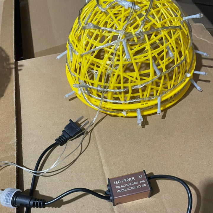 Moderne Art Deco Solvannavstøtende Veving Ball Hengende PVC Plast LED Utendørs Lys Landskapsbelysning For Hage | Luvikno