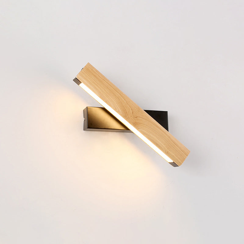 Lineær Lesing Vegglampe Moderne Tre Rotérbar LED Soverom Vegglampe Belysningsfixture | Luvikno