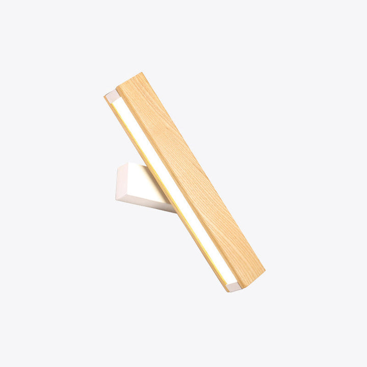 LinearLight - Moderne roterbar LED vegglampe laget av tre for soverom og lesekroker | Minimalistisk design | Luvikno