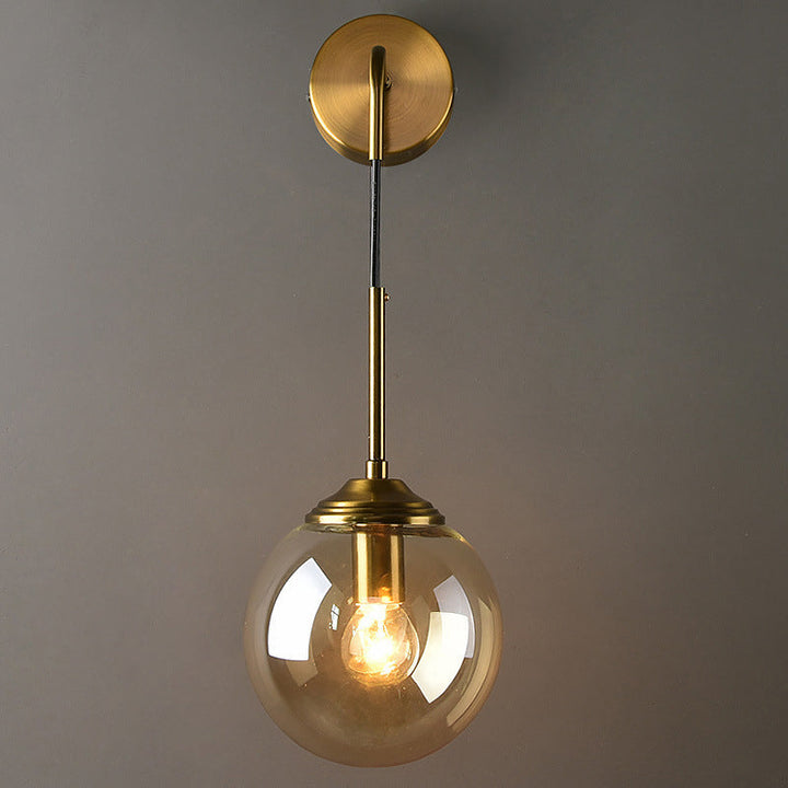 Globe Glass Veggmontert Lysarmatur Moderne 1 Hode Gull Veggbelysning for Soverom | Luvikno