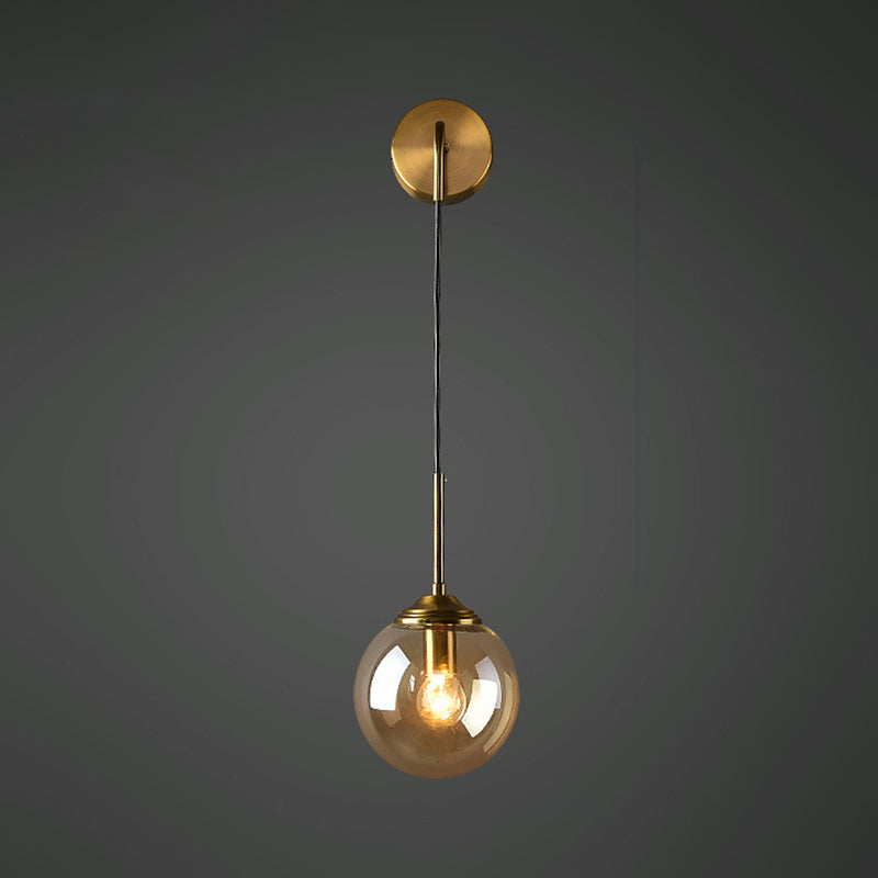 Globe Glass Veggmontert Lysarmatur Moderne 1 Hode Gull Veggbelysning for Soverom | Luvikno