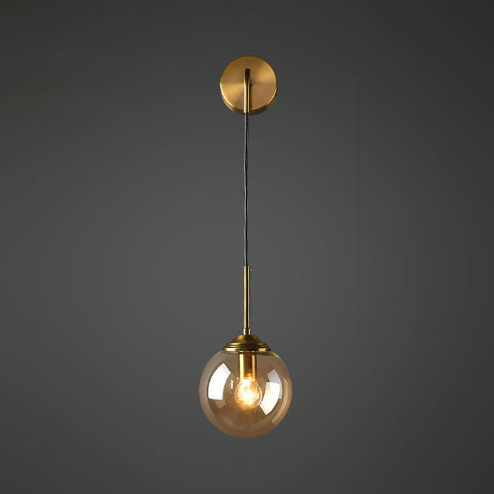 Globe Glass Veggmontert Lysarmatur Moderne 1 Hode Gull Veggbelysning for Soverom | Luvikno