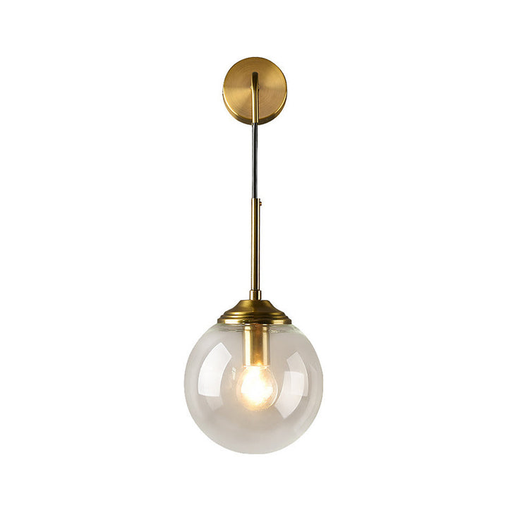 Globe Glass Veggmontert Lysarmatur Moderne 1 Hode Gull Veggbelysning for Soverom | Luvikno