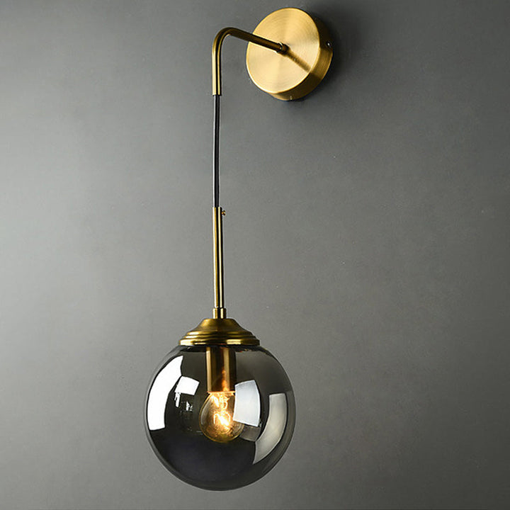 Globe Glass Veggmontert Lysarmatur Moderne 1 Hode Gull Veggbelysning for Soverom | Luvikno