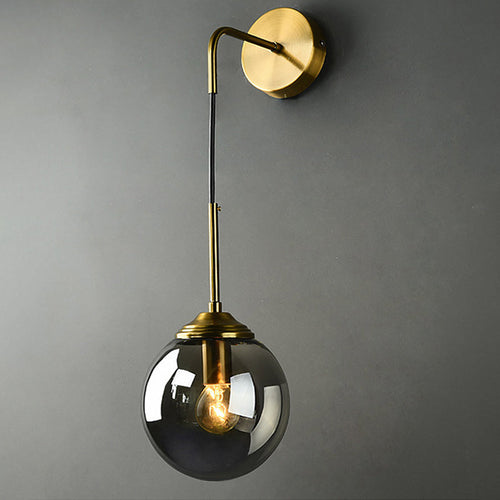 Globe Glass Veggmontert Lysarmatur Moderne 1 Hode Gull Veggbelysning for Soverom | Luvikno