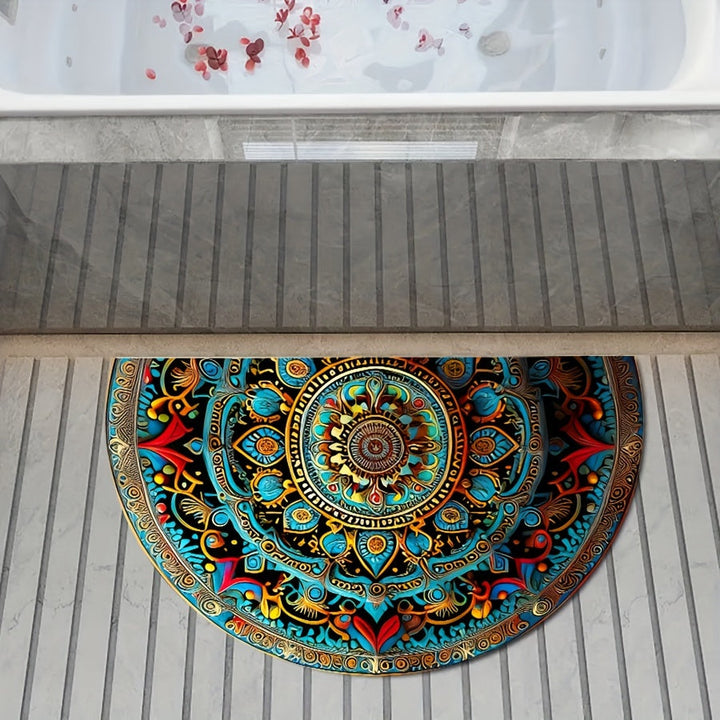 Dørmatte halvmåne mandala design teppe Luvikno