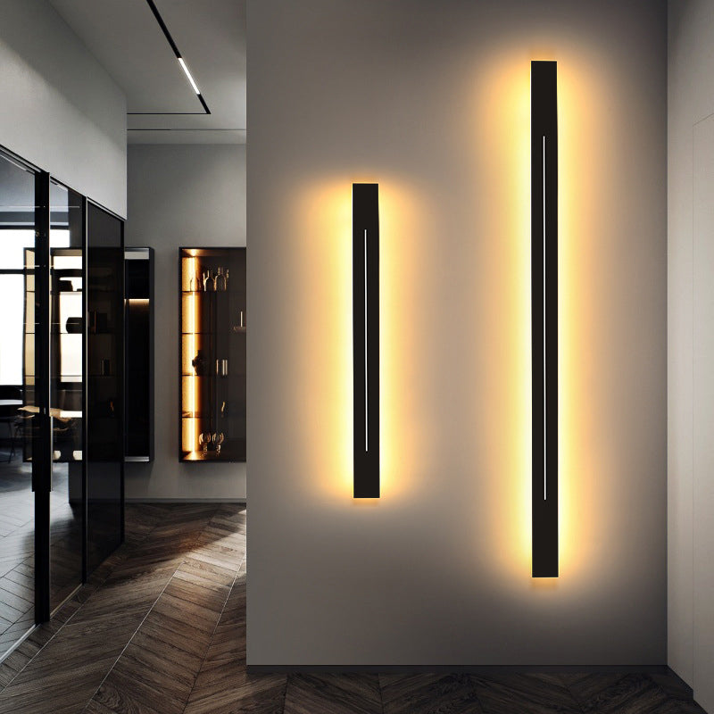Moderne LED Vegglampe i Svart Akryl Luvikno