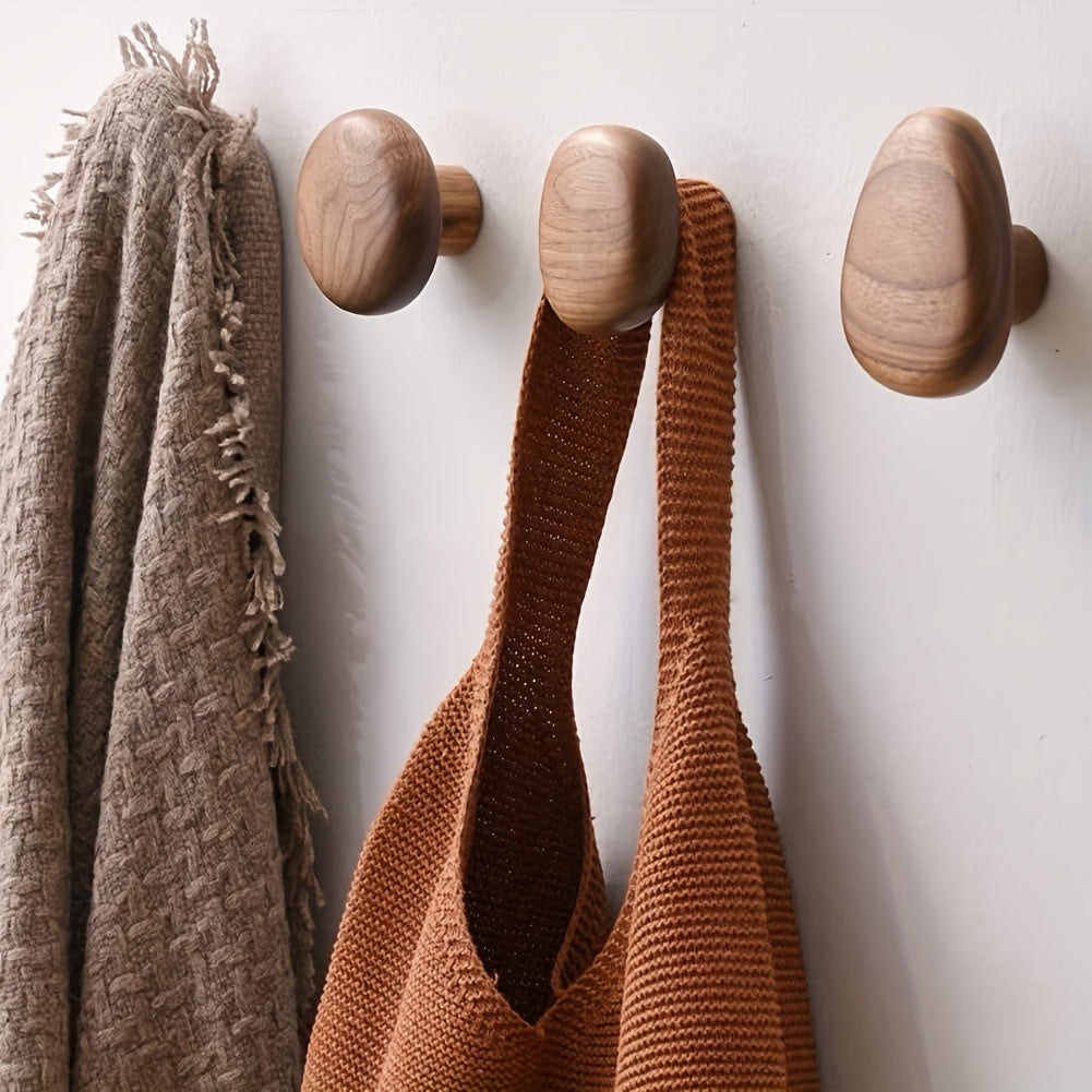 Luvikno | WoodCraft Trevegghooker Sett – Håndlaget design av valnøtt og bøk tre