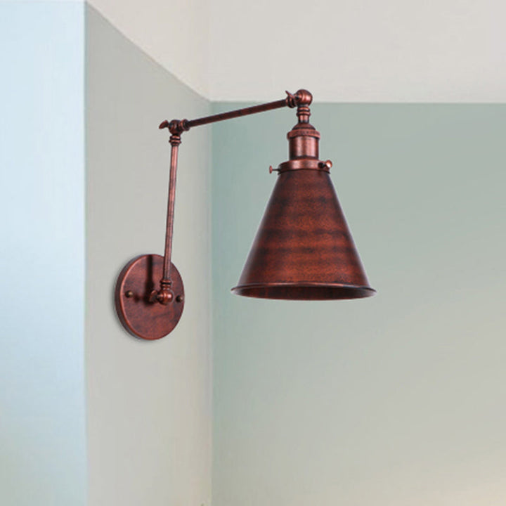 IndustrialFarm – Vegglampe i Svart/Rust med Rustikk Stil Luvikno