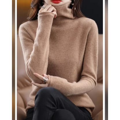 Luvik | Luksus Cashmere Neule Naisille Pehmeä Pystypaitapusero, Lämmin & Tyylikäs