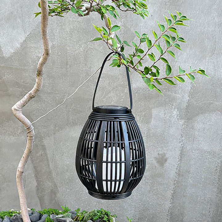 Moderne Art Deco Solrund Lantern Rattan LED Utendørs Landskapslys For Hage | Luvikno