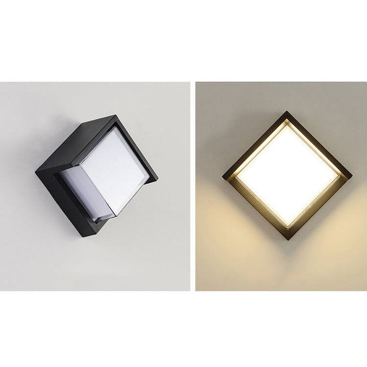 Moderne Kreativ Geometri Aluminium Utendørs Vanntett LED Vegglykt Lampe | Luvikno
