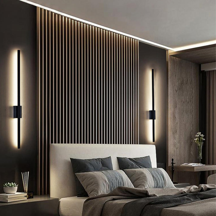 Industriell Minimalistisk Lang LED Jern Vegglamper for Moderne Stueinnredning og Stilfull Belysning Luvikno
