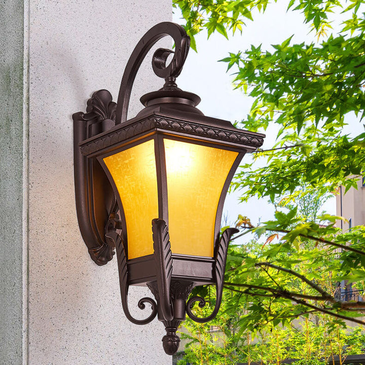 Europeisk stil Retro Aluminium Vanntett Utendørs 1-Lys Vegg Sconce Lampe | Luvikno