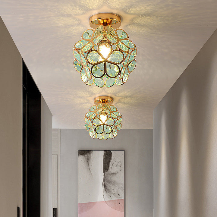 Kunstnerisk Glass Ceiling Lamp med Blomsterdesign - FlowerHall | Luvikno