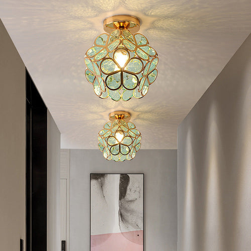 Kunstnerisk Glass Ceiling Lamp med Blomsterdesign - FlowerHall | Luvikno