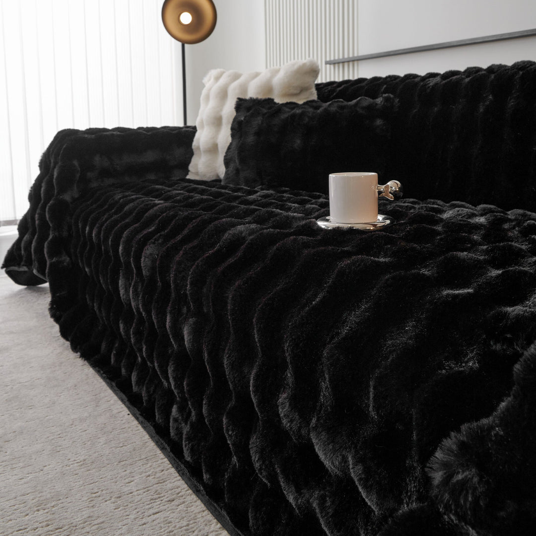 Luksus Ripple Faux Fur Sofa Deksel - Moderne, Stilig & Holdbar Sofa Beskyttelse | Luvikno