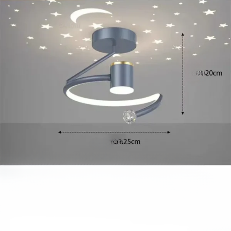LED taklampe med stjernehimmel – Moderne krystallampe design for barnerom og stue | Luvikno
