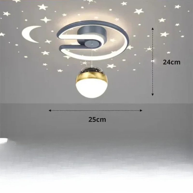 LED taklampe med stjernehimmel – Moderne krystallampe design for barnerom og stue | Luvikno