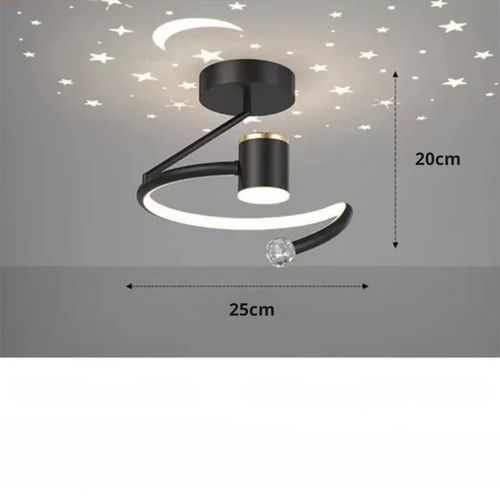 LED taklampe med stjernehimmel – Moderne krystallampe design for barnerom og stue | Luvikno