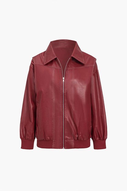 Luvik | Yhdistevä Värit Kaulus Vetoketju Takki