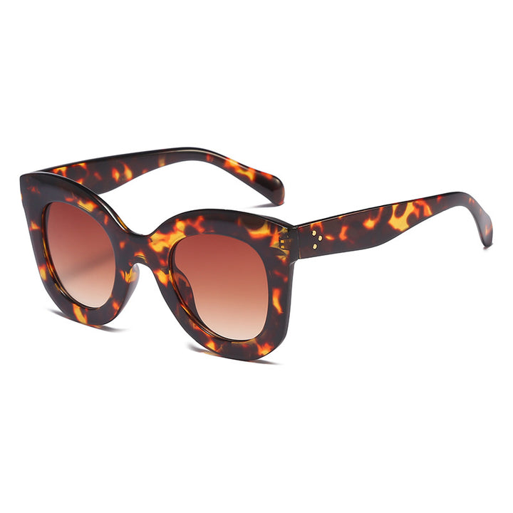 Dame Elegant oversized solbrille med utsøkt ramme Luvikno