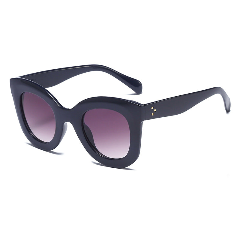 Dame Elegant oversized solbrille med utsøkt ramme Luvikno