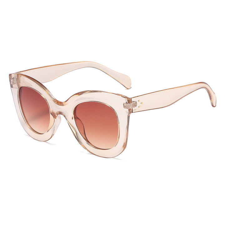 Dame Elegant oversized solbrille med utsøkt ramme Luvikno