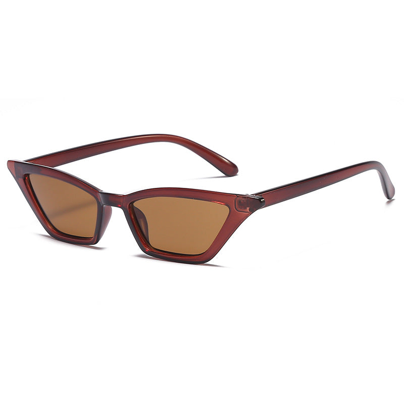 Dame geometrisk solbrille i trendy skjolddesign Luvikno