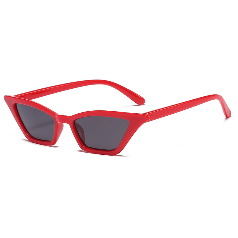 Dame geometrisk solbrille i trendy skjolddesign Luvikno