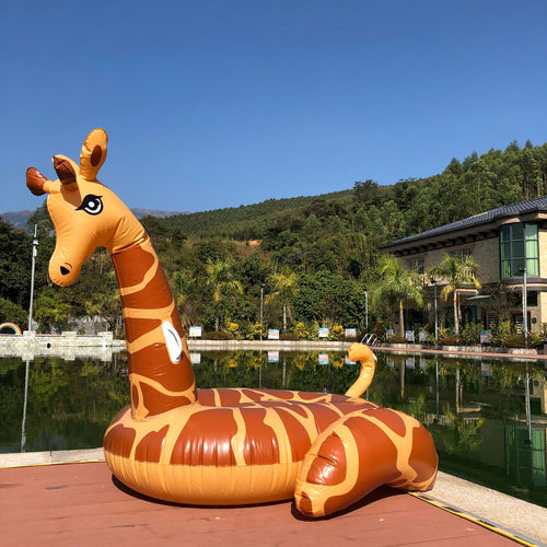 Unisex Oppblåsbar Giraff Bassenget Floater Luvikno