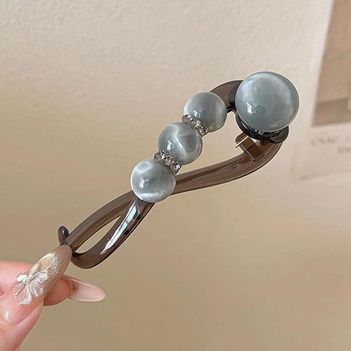 Elegant Rose Pearl Twist Hair Clip Luvikno