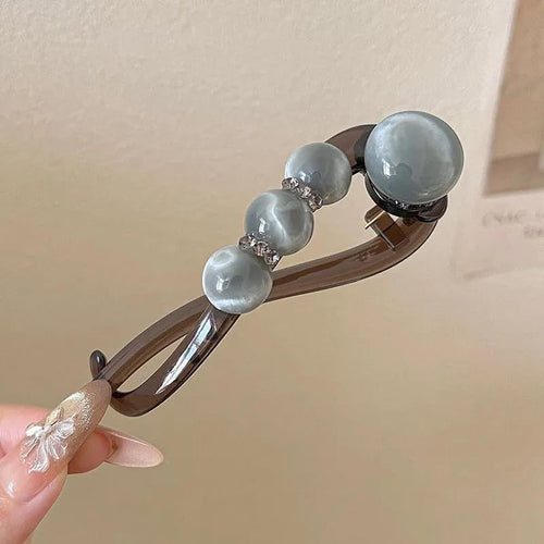 Elegant Rose Pearl Twist Hair Clip Luvikno