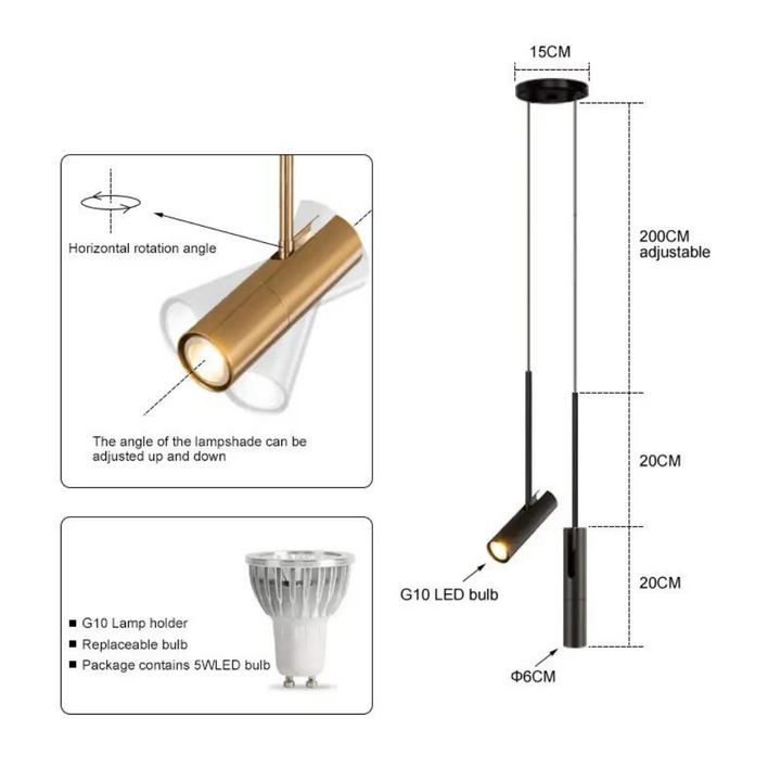Luvikno | Elegant LED Pendellampe for Stemningsfulle Soverom – 15m²