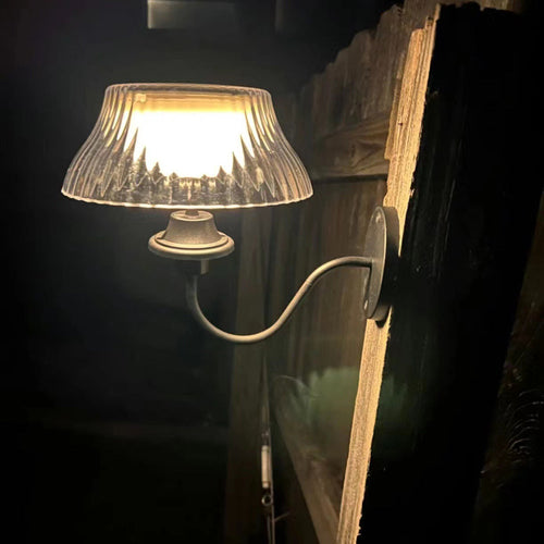 Moderne Retro Sol Jernlegering Plast LED Vanntett Vegg Lys For Utendørs | Luvikno