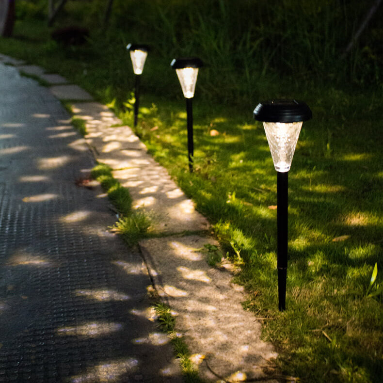 Moderne Solar Glass Cone LED Utendørs Hage Bakkeinnsatts Landskapslys | Luvikno