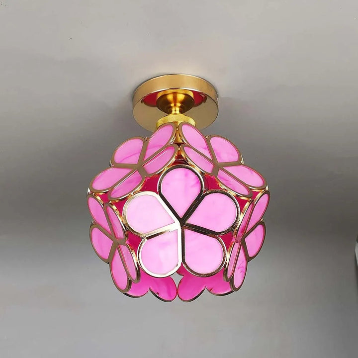 Kunstnerisk Glass Ceiling Lamp med Blomsterdesign - FlowerHall | Luvikno
