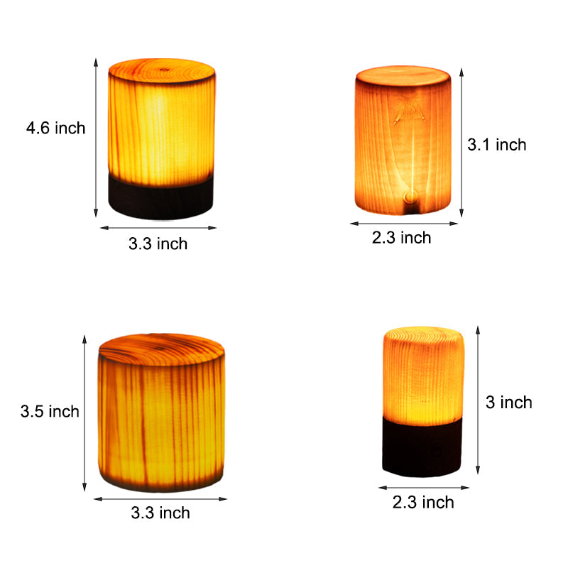Trådlampe LED bordlampe med oppladbart batteri og berøringskontroll – Varme tredesign for en koselig atmosfære | Luvikno